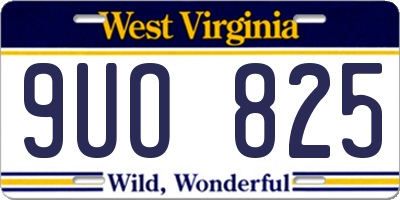 WV license plate 9UO825