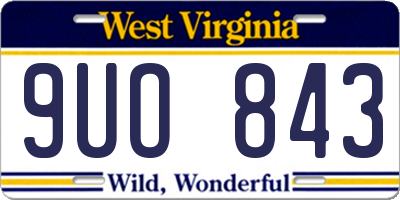 WV license plate 9UO843