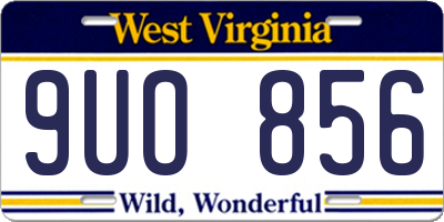 WV license plate 9UO856