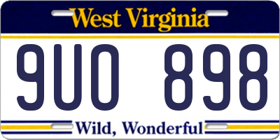 WV license plate 9UO898