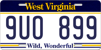 WV license plate 9UO899