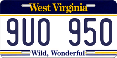 WV license plate 9UO950