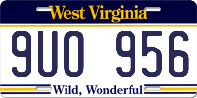 WV license plate 9UO956