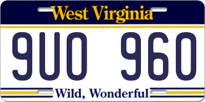WV license plate 9UO960