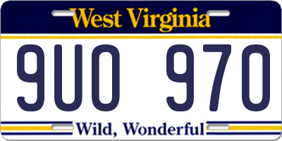 WV license plate 9UO970