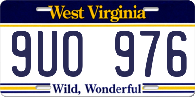 WV license plate 9UO976