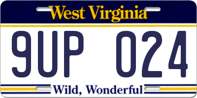 WV license plate 9UP024