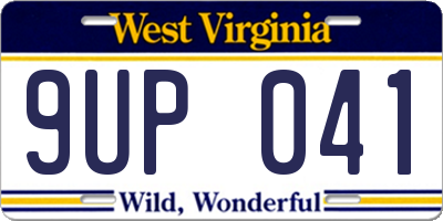 WV license plate 9UP041