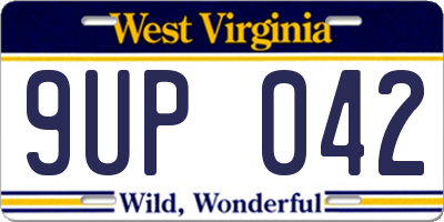 WV license plate 9UP042