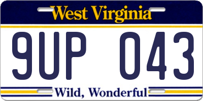 WV license plate 9UP043