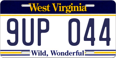 WV license plate 9UP044