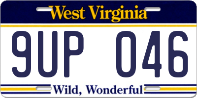 WV license plate 9UP046
