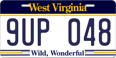 WV license plate 9UP048