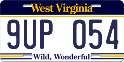 WV license plate 9UP054
