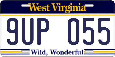 WV license plate 9UP055