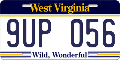 WV license plate 9UP056