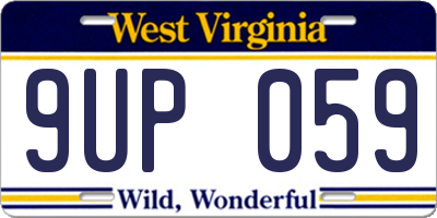 WV license plate 9UP059