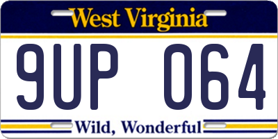 WV license plate 9UP064