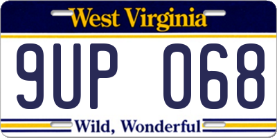 WV license plate 9UP068
