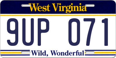 WV license plate 9UP071
