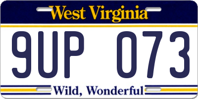 WV license plate 9UP073