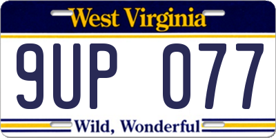 WV license plate 9UP077