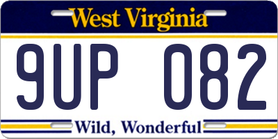 WV license plate 9UP082
