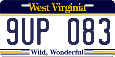 WV license plate 9UP083