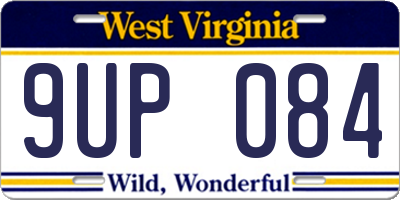 WV license plate 9UP084