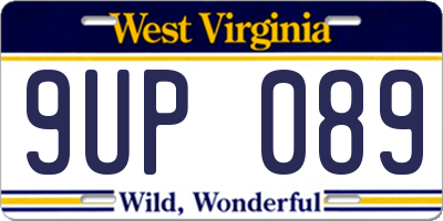 WV license plate 9UP089