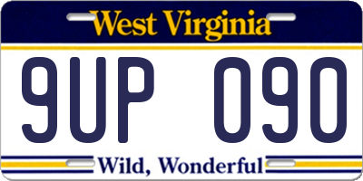WV license plate 9UP090