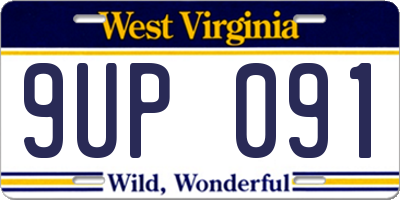 WV license plate 9UP091