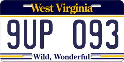WV license plate 9UP093