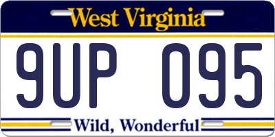 WV license plate 9UP095