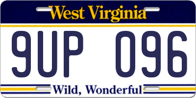 WV license plate 9UP096