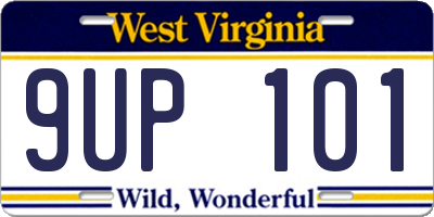 WV license plate 9UP101