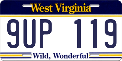 WV license plate 9UP119