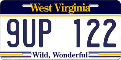 WV license plate 9UP122