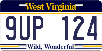 WV license plate 9UP124