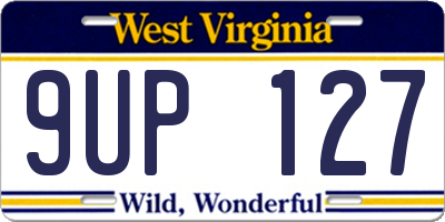 WV license plate 9UP127