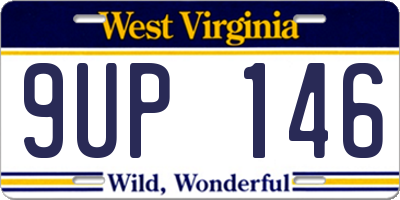 WV license plate 9UP146