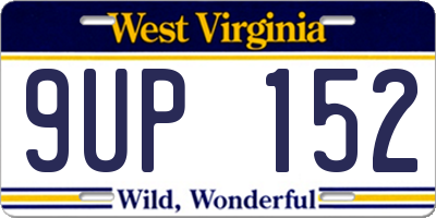 WV license plate 9UP152