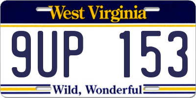 WV license plate 9UP153