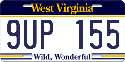 WV license plate 9UP155