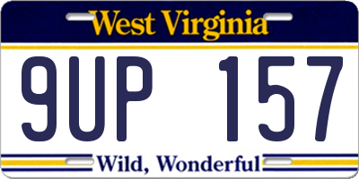 WV license plate 9UP157