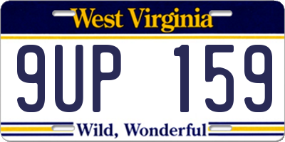 WV license plate 9UP159