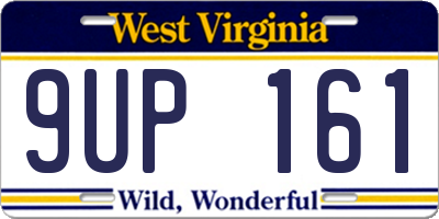 WV license plate 9UP161