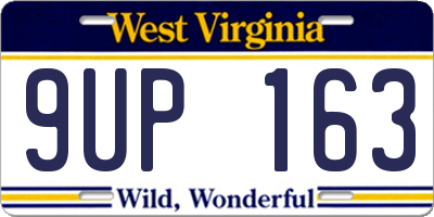 WV license plate 9UP163