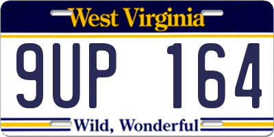 WV license plate 9UP164