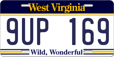 WV license plate 9UP169